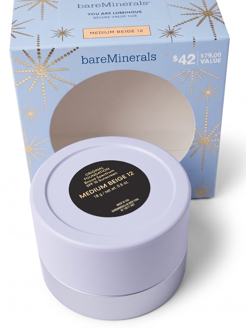 NEW bareMinerals Original Loose Mineral Foundation Medium Beige 12 JUMBO size - Picture 2 of 6
